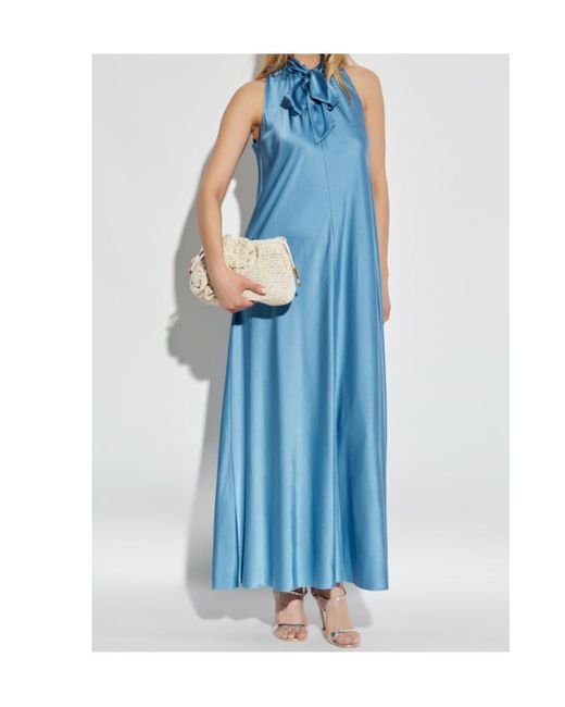 Forte Forte Women's Blue Bow-Neck Sleeveless Maxi Dress