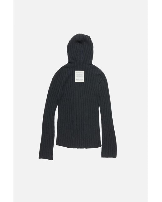 Acne Black Zip-Up Hooded Cardigan for men