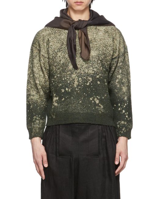 Maison Margiela Green Discharged Wool Sweater for men