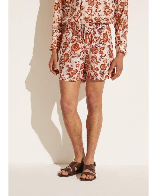 Loro Piana Red Pattern Swimming Trunks for men
