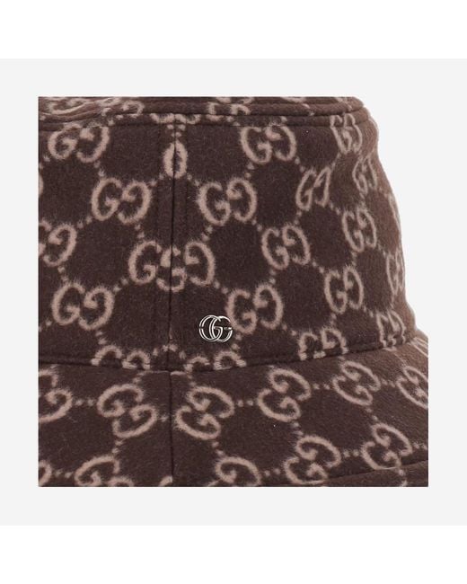 Gucci Brown Monogrammed Bucket Hat