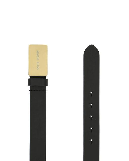 Armani Jeans Black Logo Belt for men