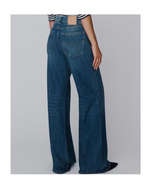 Marella Blue High-Waisted Wide-Leg Jeans