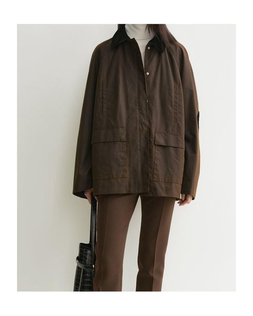 Totême Brown Totême Collared Pocket Detailed Jacket