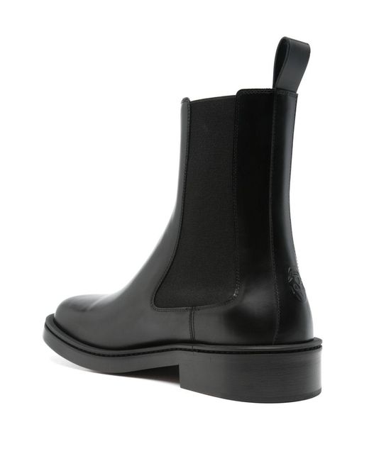 McQueen Black Elasticated Side Panel Ankle Boots for men