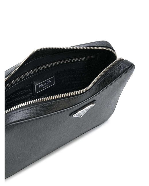 Prada Black Leather Clutch Bag for men