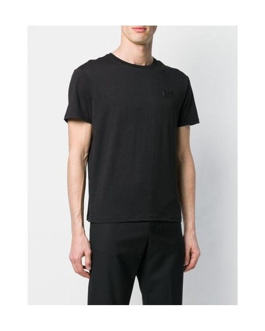 EA7 Black Logo Printed T-Shirt for men