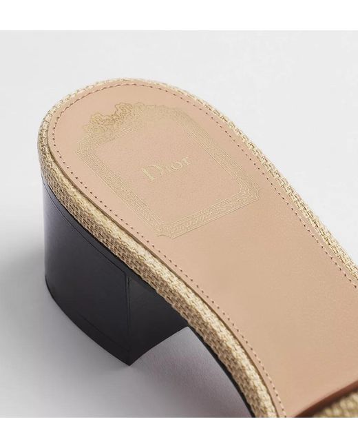 Dior White Iviera Médaillon Heeled Slide