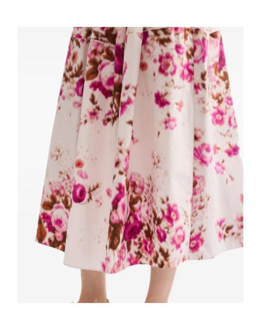 Erdem Pink Floral-Pattern Skirt