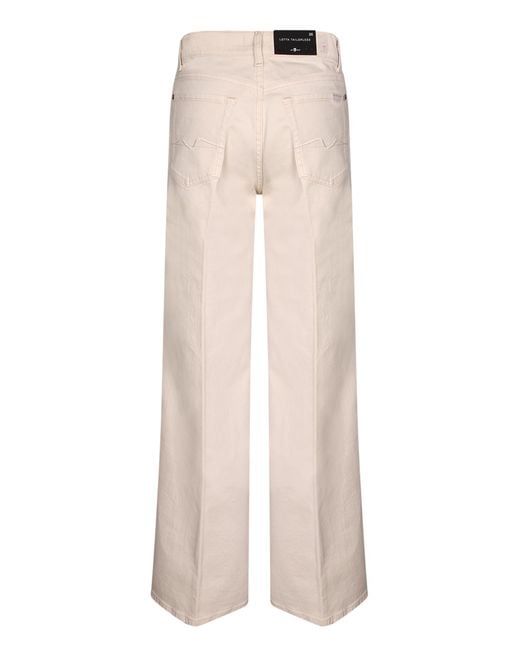 7 For All Mankind White Lotta Button-Fastening Jeans