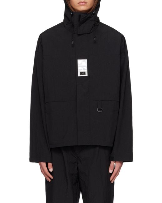 Acne Black Face-Patch Hooded Jacket for men