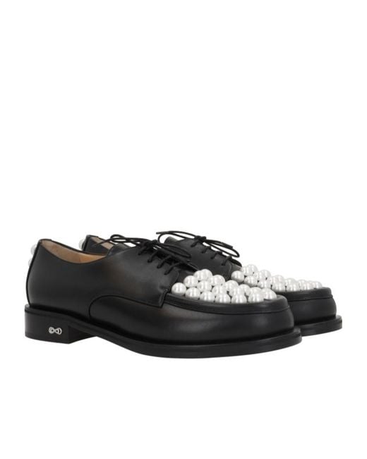 Mach & Mach Black Sirene Lace-Up Shoes