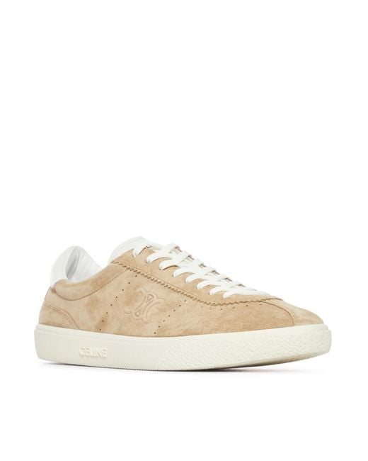 Céline White Suede Triomphe Sneaker for men