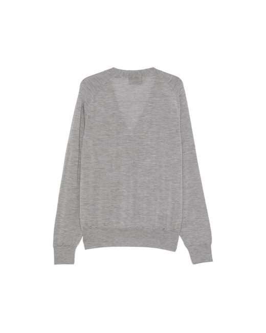 AMI Gray Ami Ami De Coeur V-Neck Cardigan for men