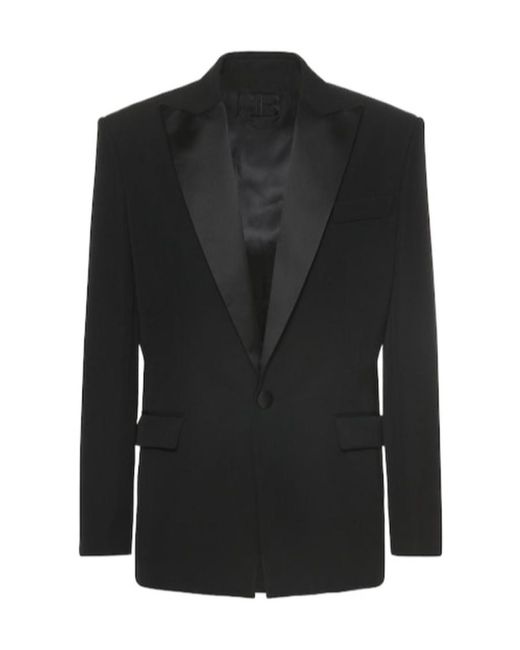 Balmain Black Tailored And Fitted Wool Suit Coat for men
