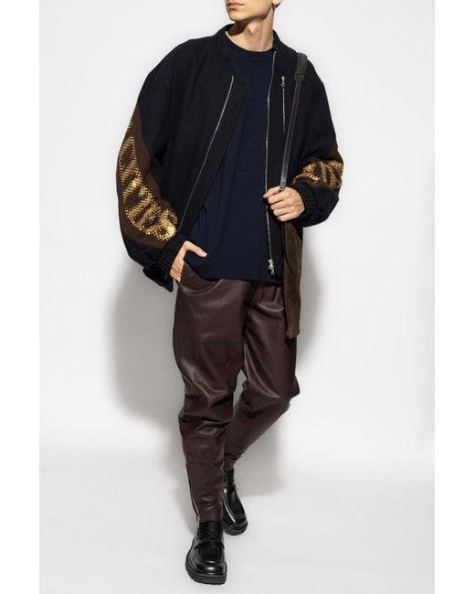 Dries Van Noten Blue Long-Sleeved Sweater for men