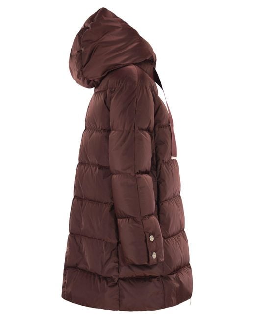 Herno Brown A-Shape Down Jacket With Hood