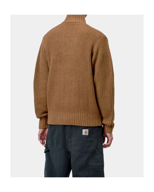 Carhartt Brown Detroit Half Zip Sweater for men