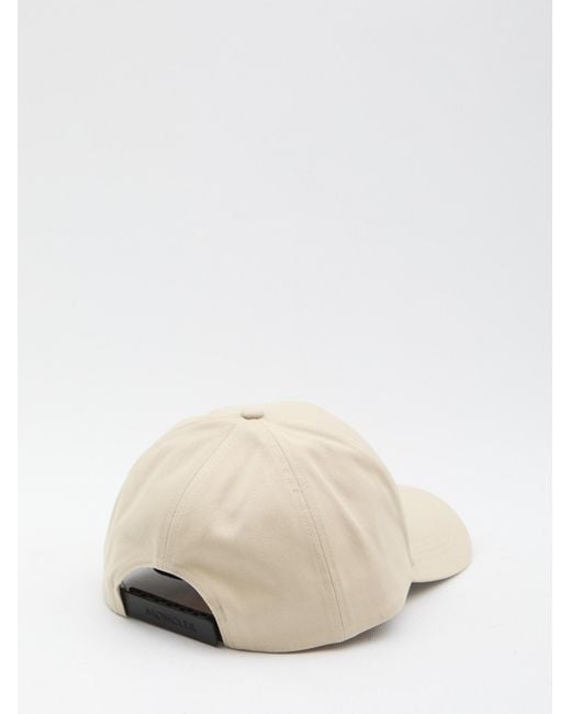 Moncler Natural Logo Patch Baseball Cap for men