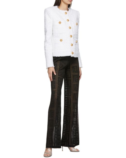 Balmain White Tweed Jacket