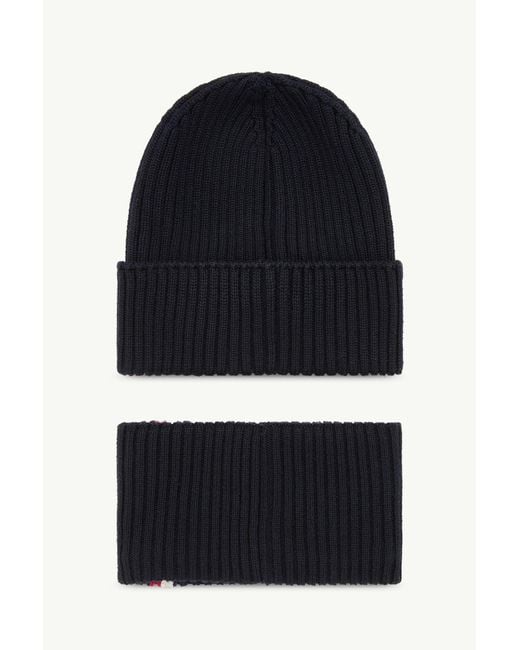 Moncler Black Wool Blend Tricolour Set