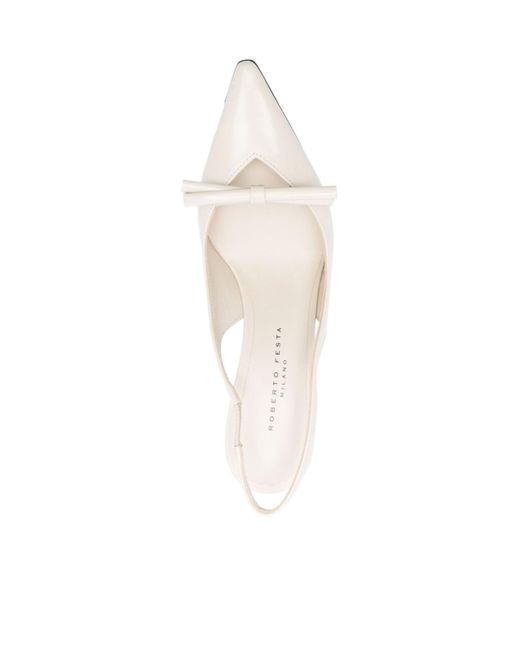 Roberto Festa White Pointed High Heel Sandals