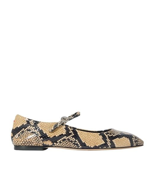 Aeyde Multicolor Snake-Effect Leather Mary Jane Ballet Flats