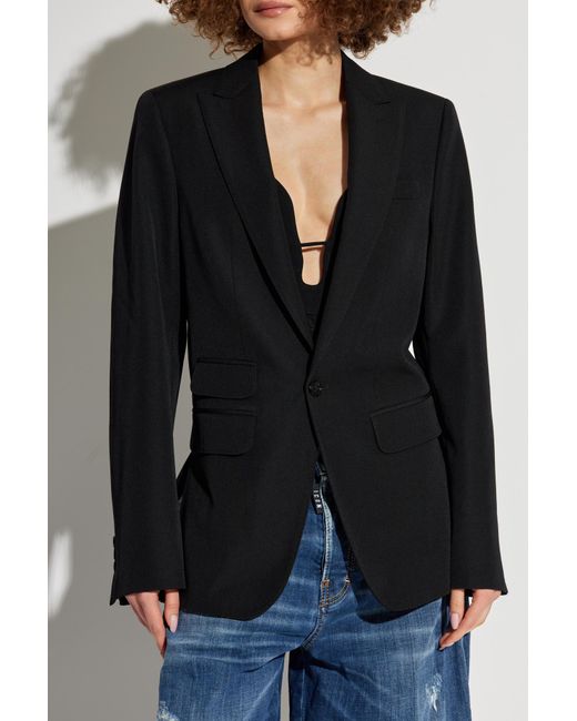 DSquared² Blue Long-Sleeved Single-Breasted Tailored Blazer