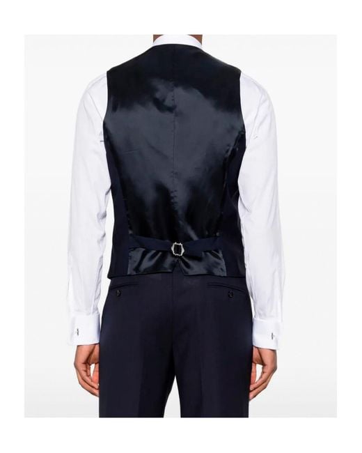 Lardini Blue Button Vest for men