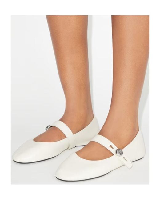 Tory Burch White Romy Mary Jane Ballet Flats