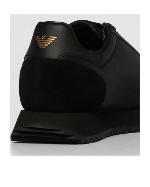 EA7 Black Vintage Logo Printed Sneakers for men