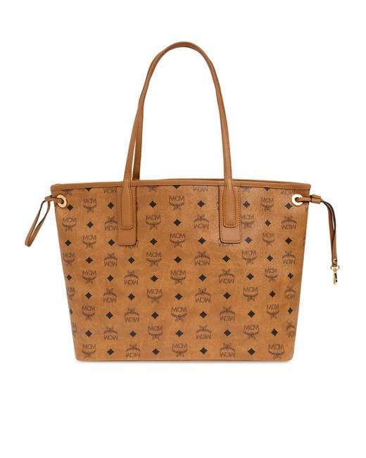 MCM Brown Printed-Logo Tote Bag