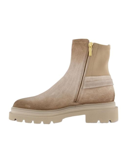 Santoni Natural Buckled Ankle Boots