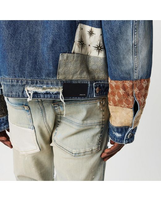 Amiri Blue Airpatch Trucker Jacket for men