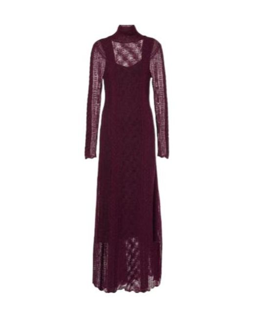 Ulla Johnson Purple Openwork Knitted Dress