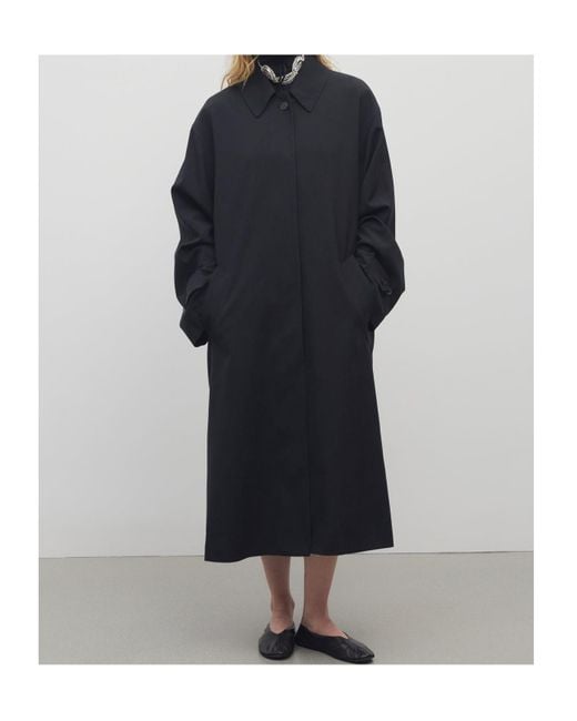 The Row Black Rocco Wool Coat
