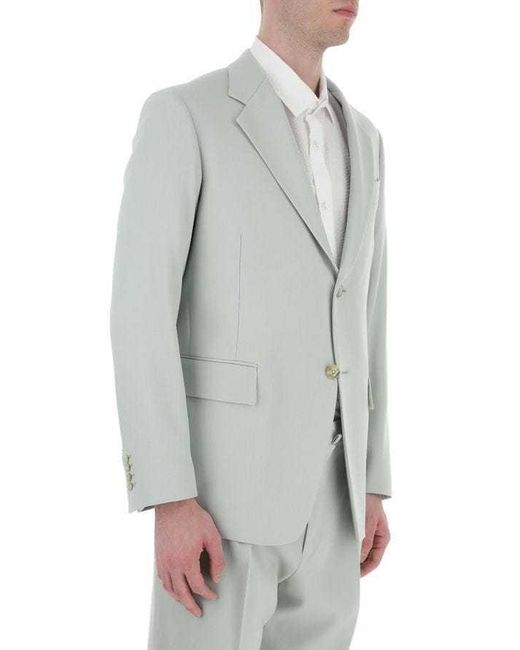 Lanvin Green Single-Breasted Wool Blazer for men