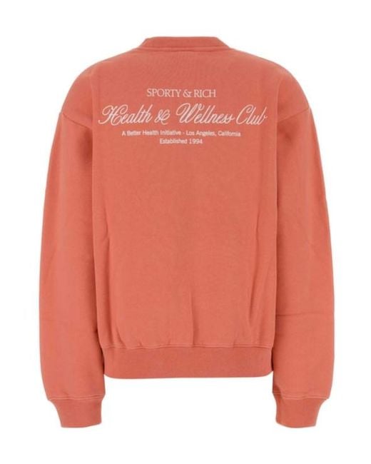 Sporty & Rich Orange Health Wellness Club Sweatshirt