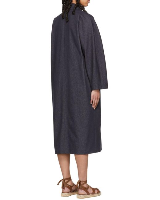 Max Mara Blue Denim Logo Coat