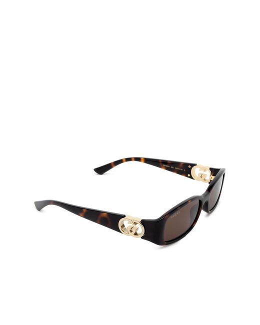 Gucci White Eyewear Rectangular Frame Sunglasses