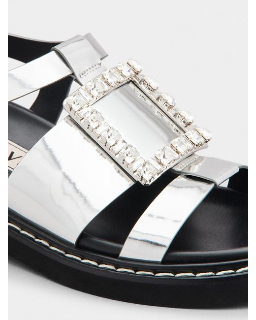 Roger Vivier Multicolor Open-Toed Round Head Sandals