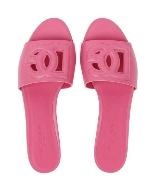 Dolce & Gabbana Pink Dg Logo Slides