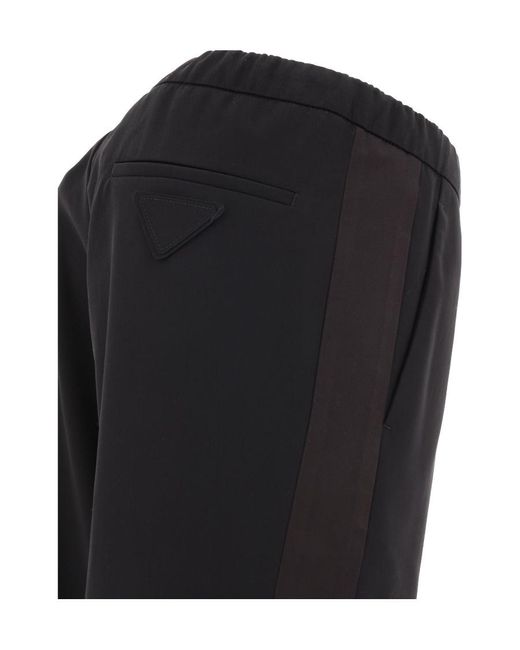 Prada Black Logo Plaque Straight-Leg Pants for men