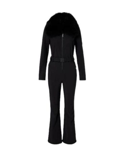 Yves Salomon Black Shearling-Trimmed Belted Ski Suit