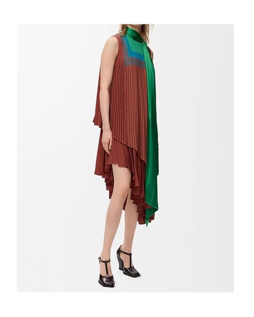 Loewe Green Asymmetric Midi Dress