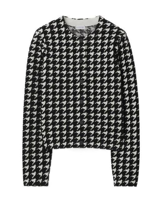 Burberry Black Houndstooth Cardigan
