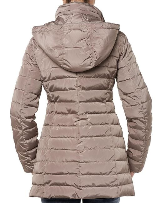 Armani Jeans Gray Logo Hooded Down Jacket