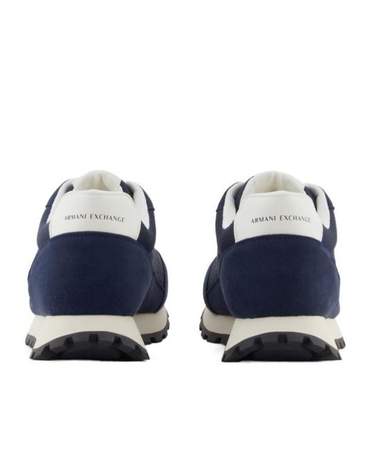 ARMANI EXCHANGE Blue Logo-Detail Sneakers for men