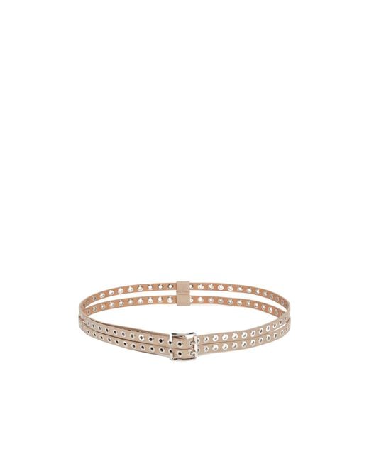 Alaïa White Double-Strap Eyelet Belt
