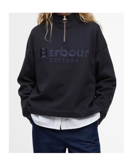 Barbour Blue Long-Sleeved Half-Zip Sweatshirt